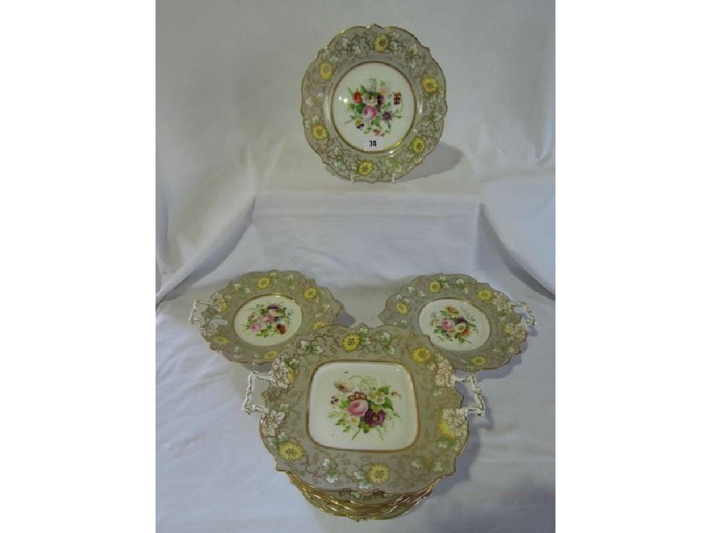 Appraisal: A part th century dessert service hand painted with flowers