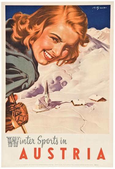 Appraisal: ARGENTWINTER SPORTS IN AUSTRIA offset lithograph in colors c printed