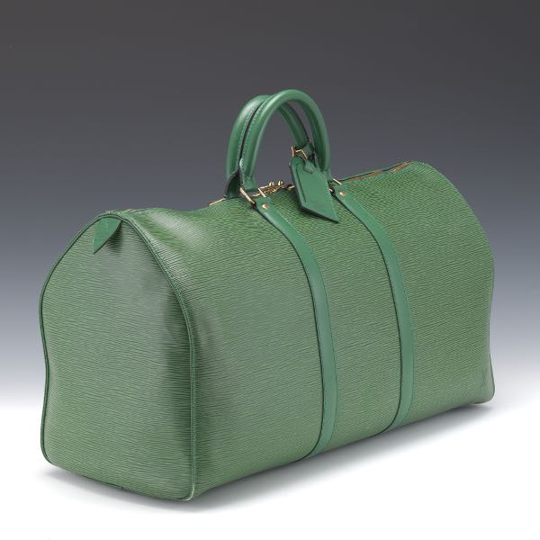 Appraisal: LOUIS VUITTON VINTAGE GREEN EPI LEATHER KEEPALL x x Epi