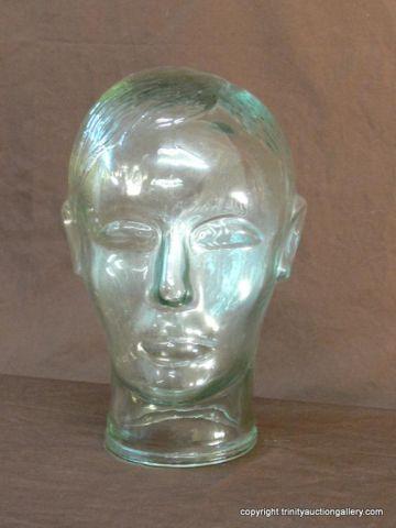 Appraisal: Glass Head Form for Hat Display - in very good