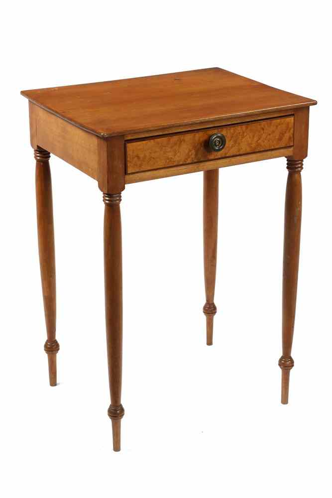 Appraisal: STAND - Country Sheraton American maple -drawer stand w birdseye