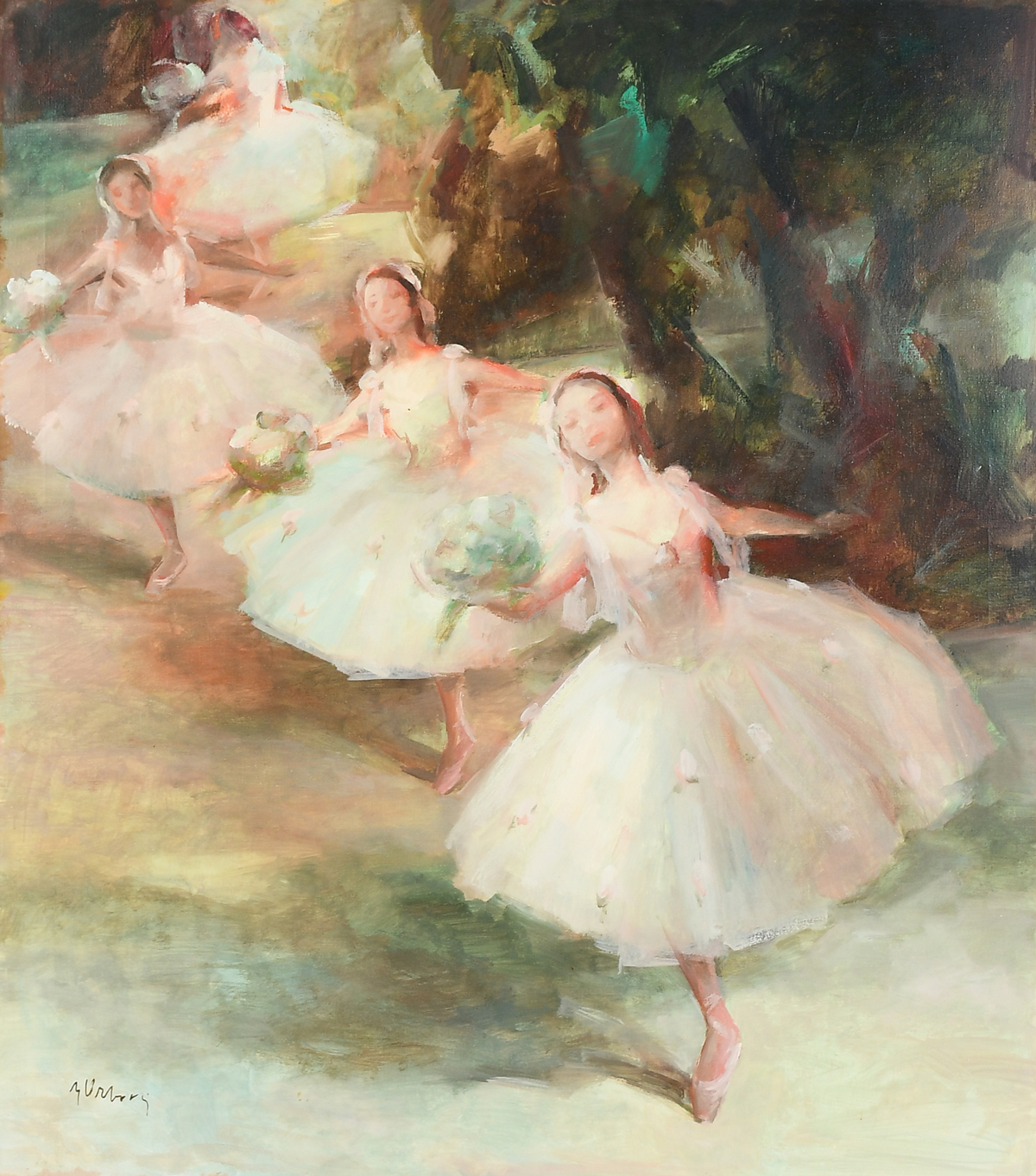 Appraisal: VRBOVA Miloslava Czech German - Ballerinas Oil Canvas '' x