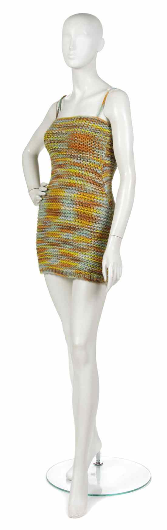 Appraisal: A Todd Oldham Multicolor Knit Mini Dress very fitted spaghetti