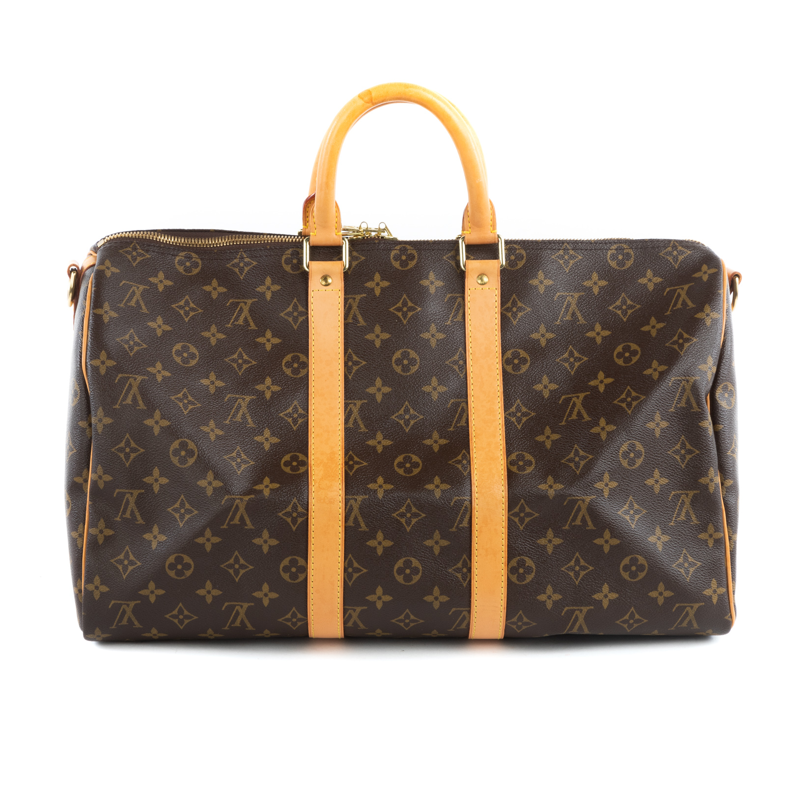 Appraisal: A LOUIS VUITTON MONOGRAM KEEPALL BANDOULIERE A brown and tan