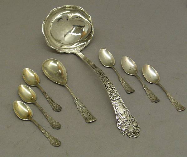 Appraisal: A sterling flatware groupGorham Mfg Co Providence RIFontainebleau and Medici