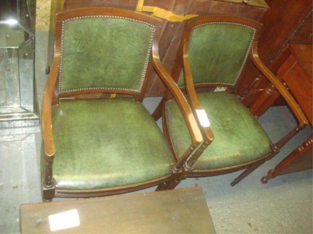 Appraisal: Pair of Hepplewhite Style Open Arm Chairs From a Larchmont