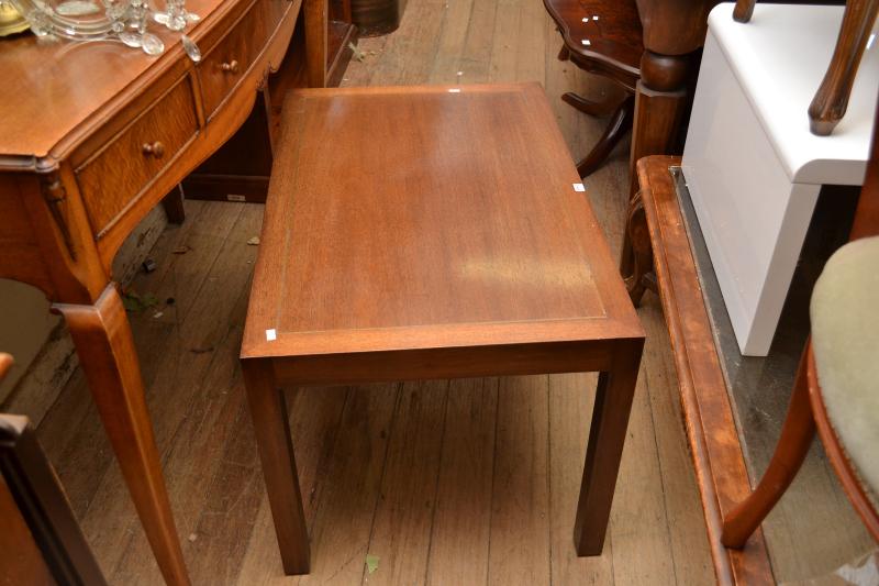 Appraisal: A SMALL CONTEMPORARY COFFEE TABLE WITH BRASS DETAIL A SMALL