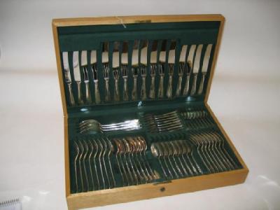 Appraisal: A FLATWARE SERVICE London in Hanoverian Rat Tail pattern for