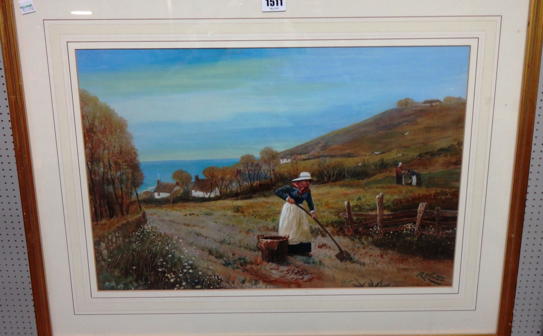 Appraisal: Richard Harry Carter - The fisherman's potato patch watercolour and