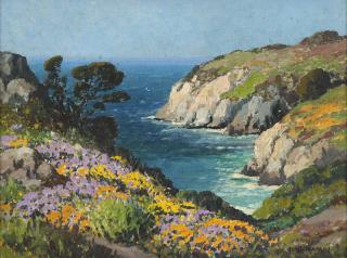 Appraisal: Carl Sammons Blooming wildflowers along the Carmel coast signed lower