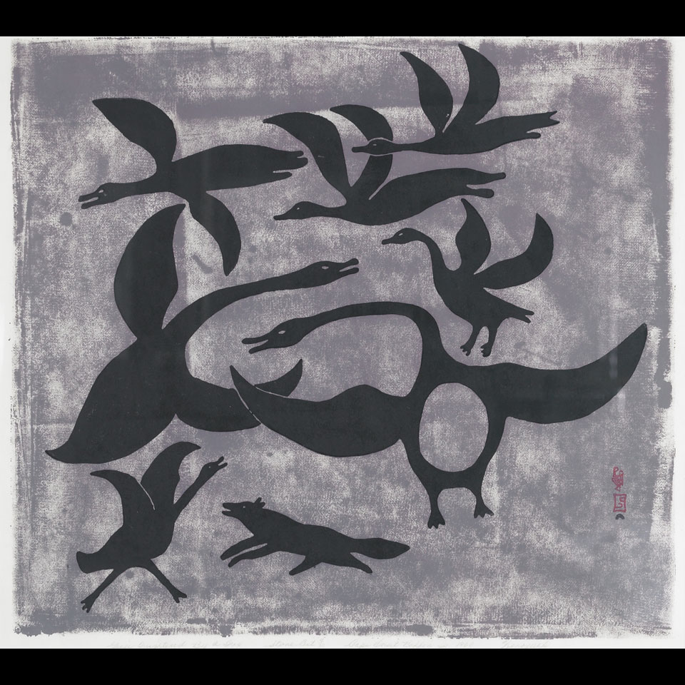 Appraisal: KENOJUAK ASHEVAK - E - Cape Dorset GEESE FRIGHTENED BY