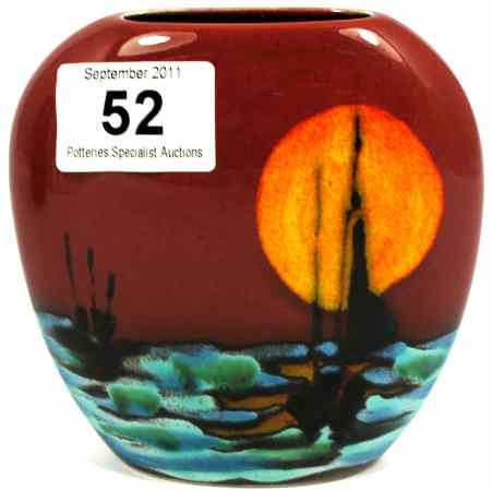 Appraisal: Anite Harris Studio Pottery Vase with Sailing Boat Design