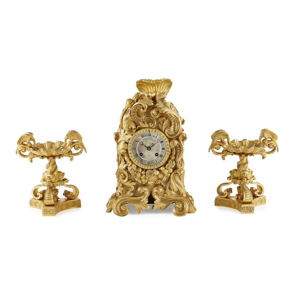 Appraisal: FRENCH LOUIS PHILLIPE GILT BRONZE MANTEL CLOCK TH CENTURY the