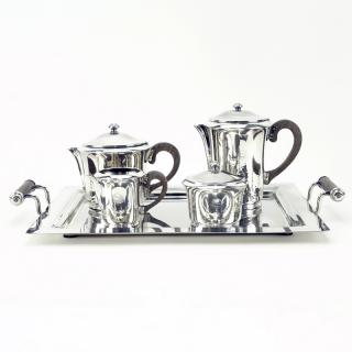 Appraisal: Modernist German Silver Plate Five Piece Coffee Tea Service Includes