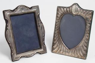 Appraisal: Sterling Silver Frames English incl Heart England sterling silver picture