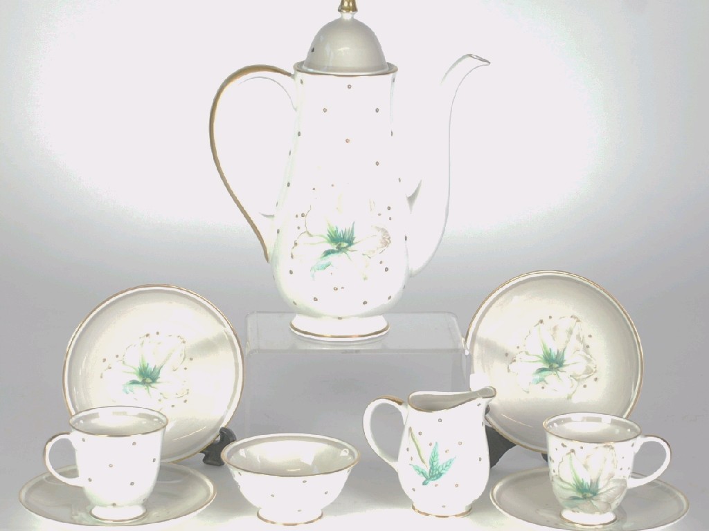 Appraisal: FIFTEEN PIECE SUSIE COOPER 'AZALEA' PATTERN CHINA COFFEE SERVICE FOR