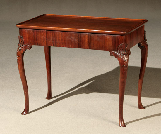 Appraisal: George III Mahogany Tray-Top Tea Table Circa Some knee returns