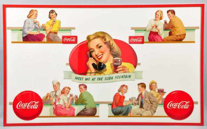 Appraisal: Coca-Cola Telephone Back Bar Festoon Description Hanging variation Beautifully framed