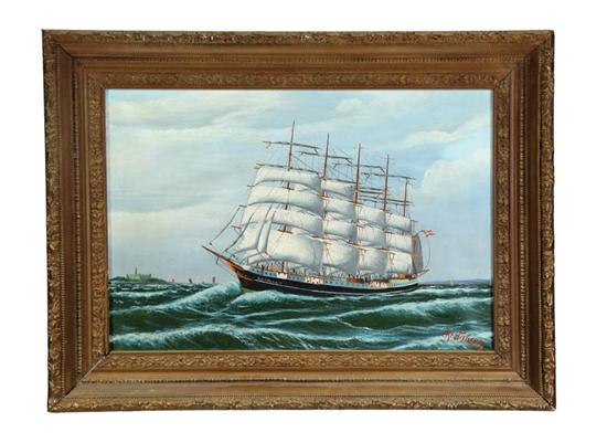 Appraisal: PORTRAIT OF A SHIP BY ''KR HANSEN'' DANISH LATE TH-EARLY