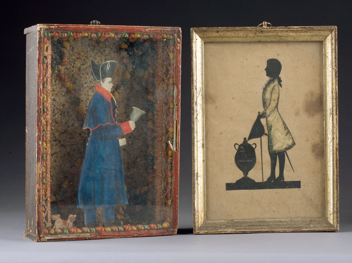 Appraisal: RARE ENGLISH SHADOWBOX SILHOUETTE OF WILLIAM HARDING TOWN CRIER OF