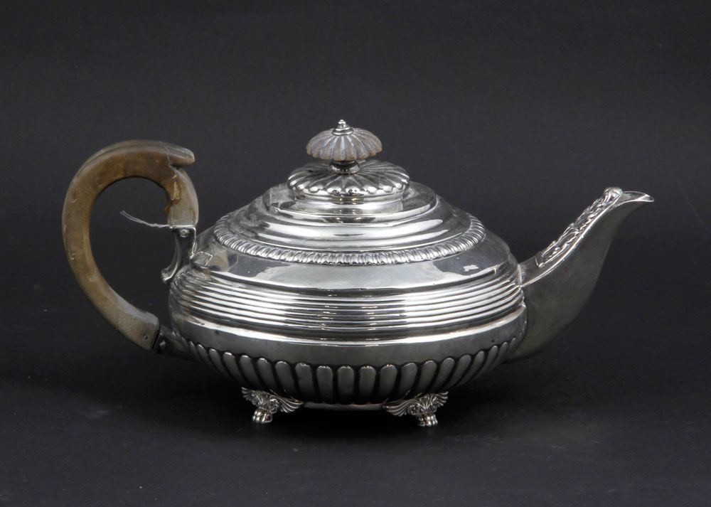 Appraisal: - William Bateman Silver Teapot William Bateman silver teapot London