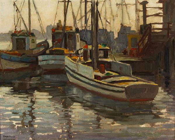 Appraisal: Sam Hyde Harris American - Boats San Pedro signed 'Sam