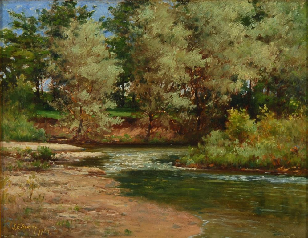 Appraisal: JOHN ELWOOD BUNDYAmerican - A Bend in the Creek Signed