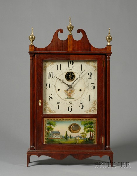 Appraisal: Mahogany Off-Center Pillar and Scroll Clock by Seth Thomas Plymouth