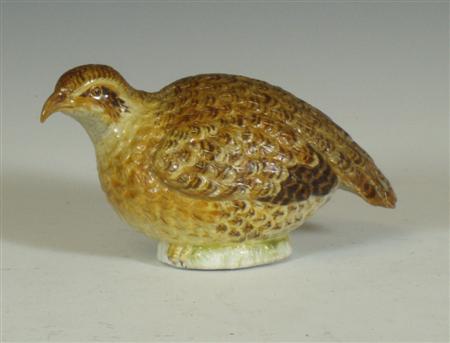 Appraisal: A Meissen style figure of a grouse sitting on a