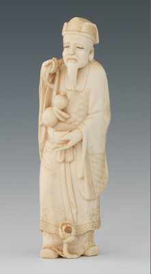 Appraisal: A Chinese Signed Carved Ivory Figure of Immortal God Li