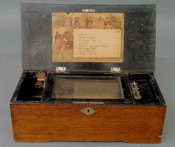 Appraisal: Swiss eight-tune music box with a cylinder and original paper