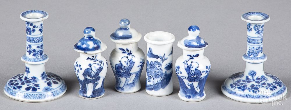 Appraisal: Miniature Chinese porcelain garniture set etc Miniature Chinese porcelain garniture