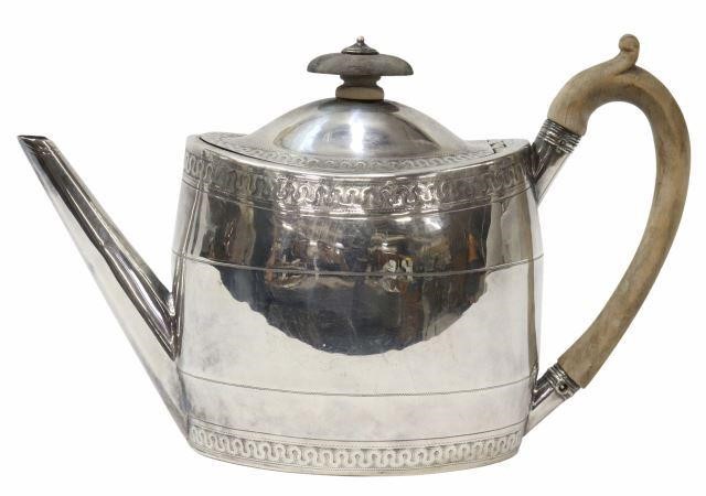 Appraisal: English George III sterling silver teapot Henry Chawner English -