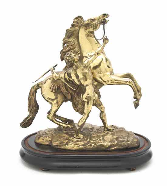 Appraisal: A Gilt Bronze Figure of a Marley Horse with Trainer