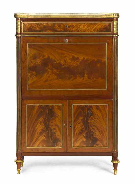 Appraisal: A Louis XVI Style Mahogany and Gilt Bronze Mounted Secretaire