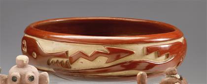 Appraisal: Carved redware bowl teresita naranjo santa clara pueblo Of circular