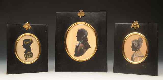 Appraisal: A GROUP OF ELEVEN TH CENTURY PORTRAIT SILHOUETTE MINIATURES relating