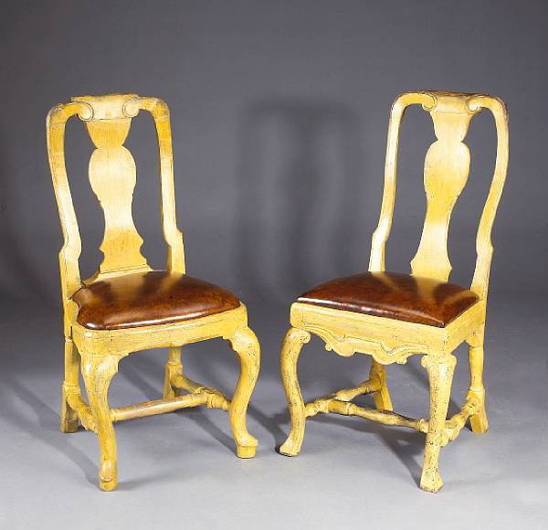 Appraisal: A harlequin set of ten Northern European Rococo painted chairs