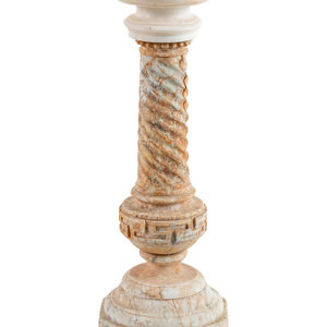 Appraisal: A Continental Carved Marble Pedestal Late th Early th Century