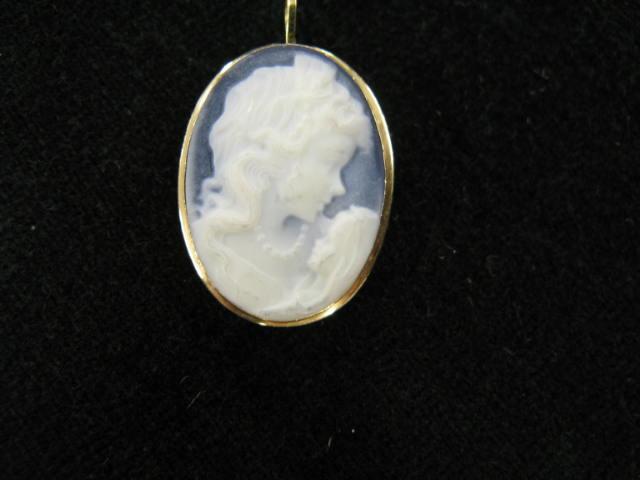 Appraisal: Cameo Brooch portrait of a lady in blue k yellow