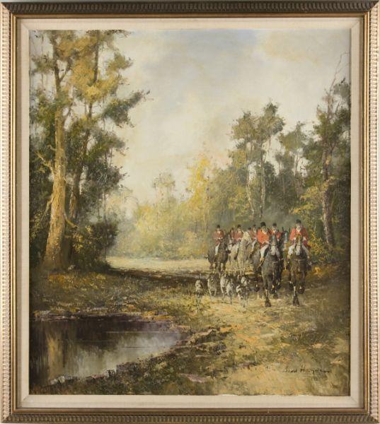 Appraisal: Ann Hayden Br th c On the Hunt oil on