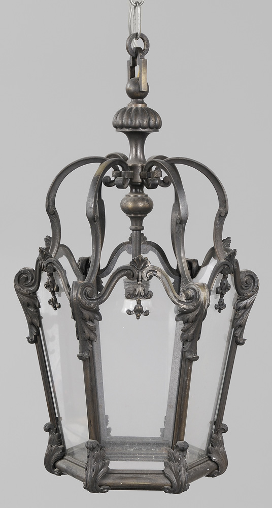 Appraisal: Louis XVI Style Bronze Hall Lantern French early th century