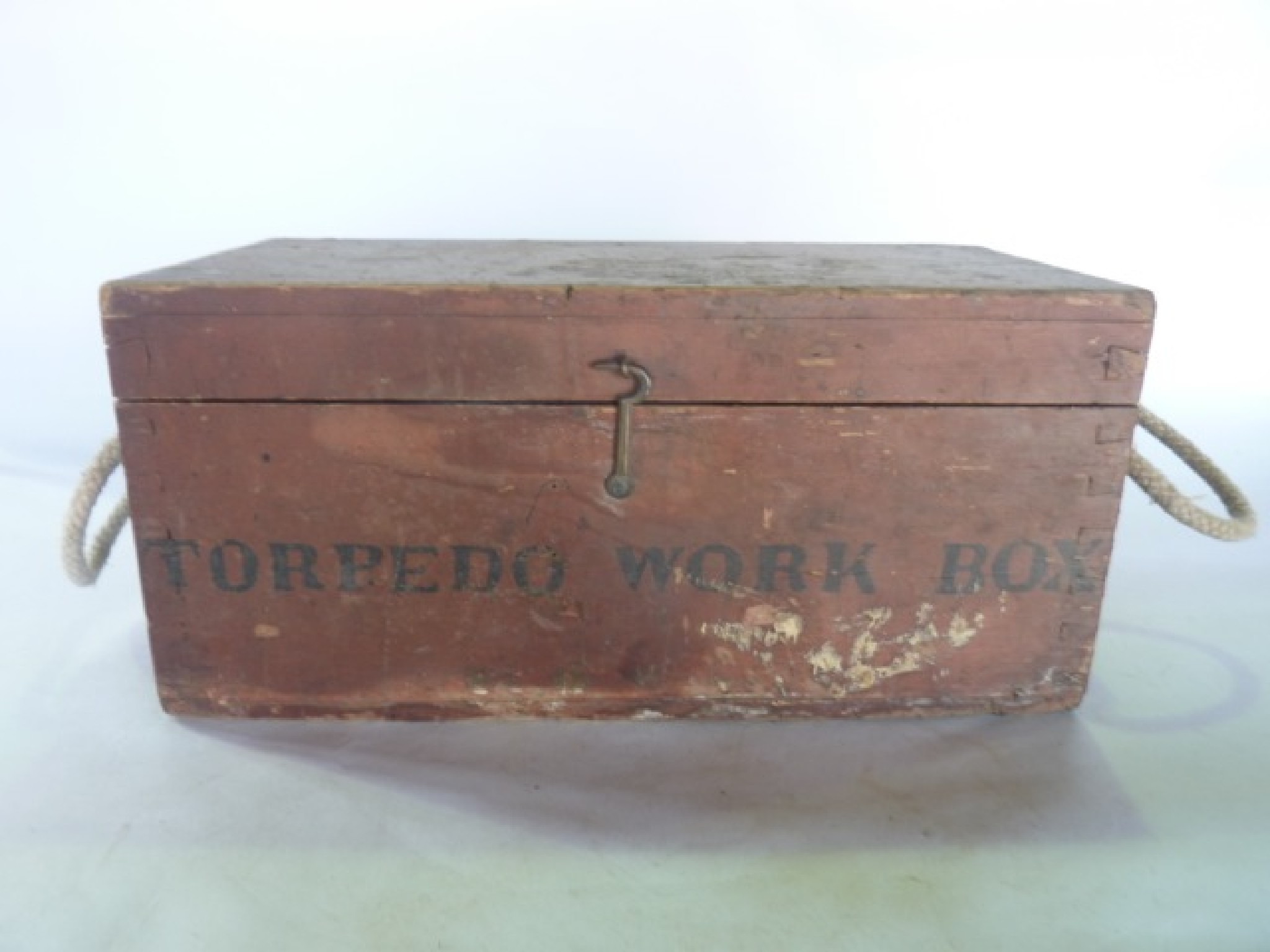 Appraisal: A painted timber work box probably early th century of