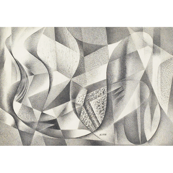 Appraisal: Medard P Klein American - Abstract Composition c graphite on