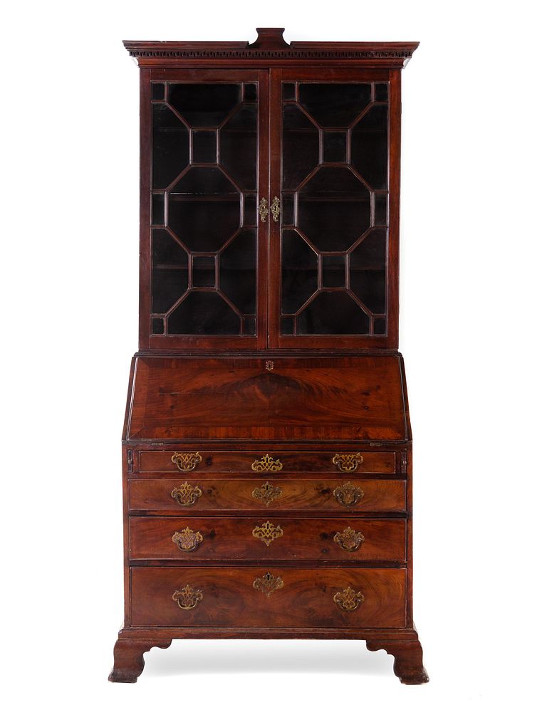 Appraisal: A George III Mahogany Secretary Bookcase A George III Mahogany