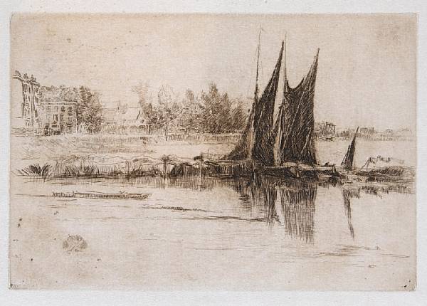 Appraisal: James Abbott McNeill Whistler American - Hurlingham K Etching printed