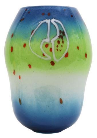 Appraisal: Large Lithuanian art glass vase Glass Nuvo late th c