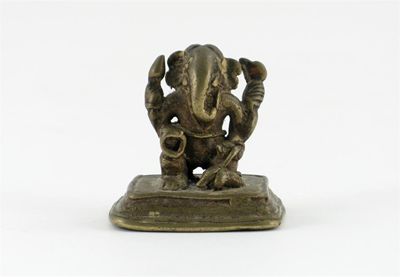 Appraisal: A small Indian bronze seated figure of Ganesh on a