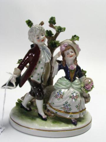 Appraisal: Scheibe-Alsbach Porcelain Figurine depicting Two Children in period dress ''