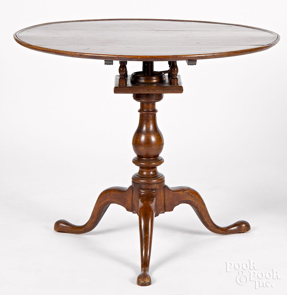 Appraisal: Pennsylvania Queen Anne walnut tea table Pennsylvania Queen Anne walnut